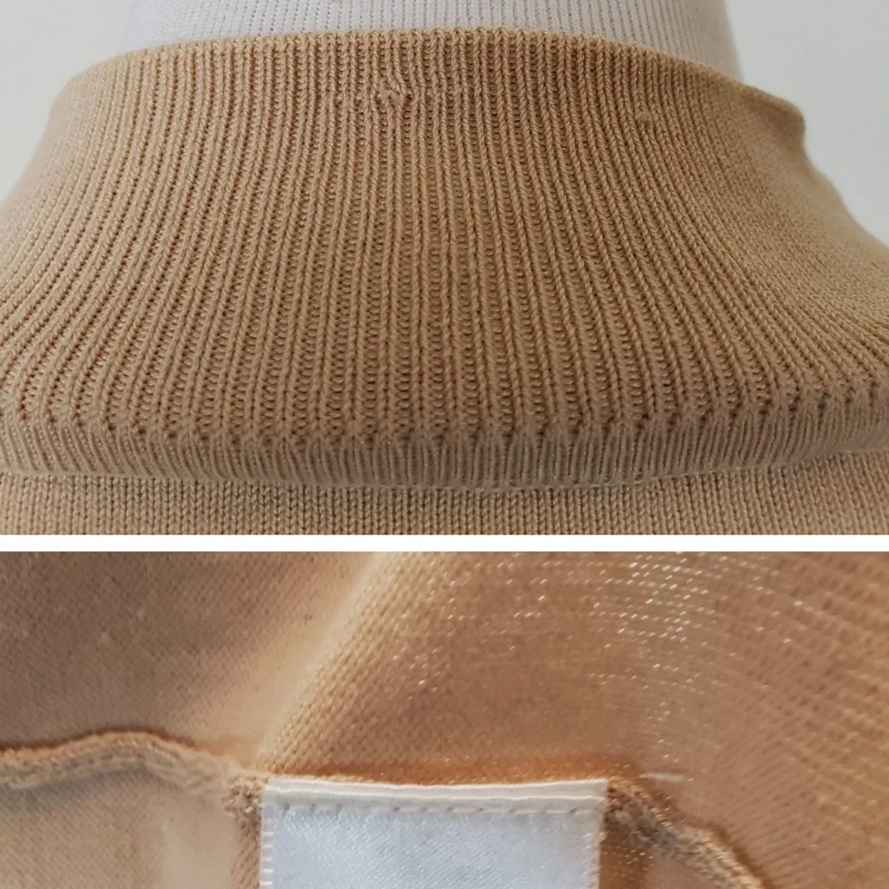 Pendleton Sweater Tan Silk Blend Knit Minimalist Neutral Capsule Wardrobe Spring - Picture 6 of 8